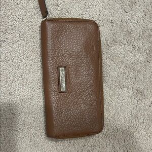 Calvin Klein Tan Leather Zip Wallet